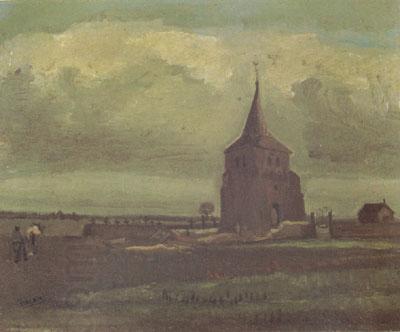 Vincent Van Gogh The old Tower of Nuenen with a Ploughman (nn04) oil painting picture